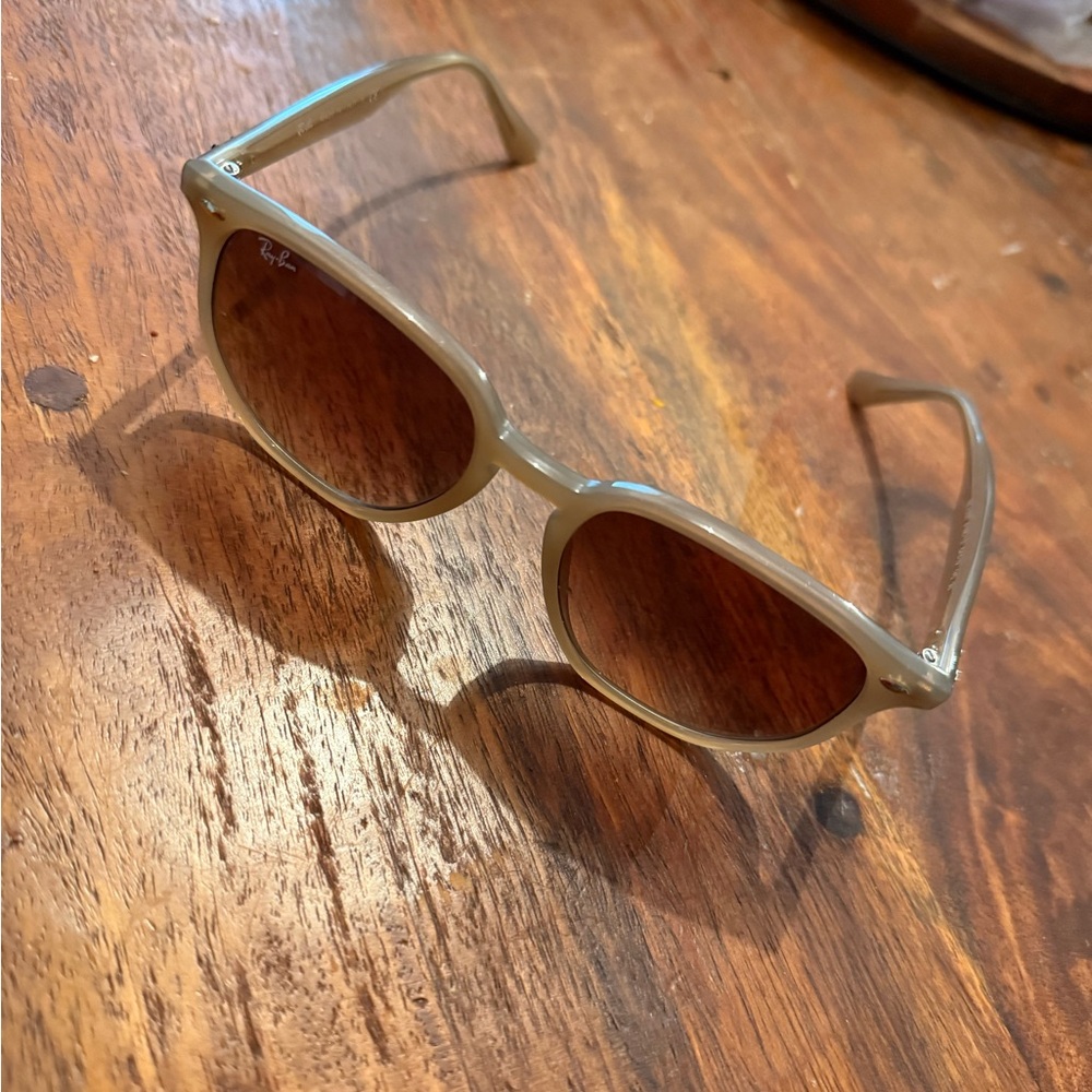 Ray-Ban Tan Sunglasses with Brown Lenses